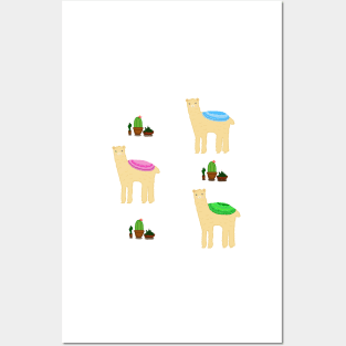 Alpacas and Cactus Posters and Art